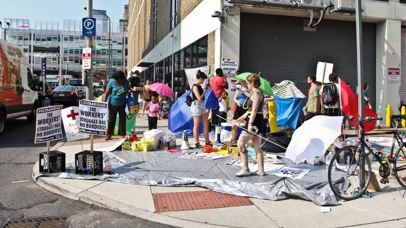 Overnight protesters stake out ICE building, demand changes in ...