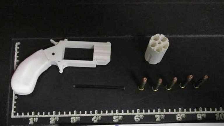 This Aug. 4, 2016, photo shows a plastic revolver TSA agents recovered from a passenger's carry-on bag at Reno-Tahoe International Airport in Reno, Nev. (Transportation Security Administration via AP)