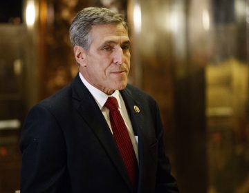 In this Nov. 29, 2016, file photo, then-U.S. Rep. Lou Barletta, R-Pa., gets on an elevator after arriving for a meeting with President-elect Donald Trump at Trump Tower in New York. (Evan Vucci/AP Photo)