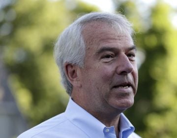 Bob Hugin, a Republican candidate running in the New Jersey primary election for U.S. Senate, talks to reporters after casting his vote in the New Jersey primary election, Tuesday, June 5, 2018, at the Lincoln-Hubbard School in Summit, N.J. (Julio Cortez/AP Photo)