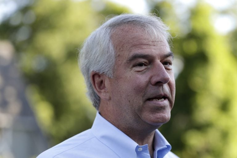 Bob Hugin, a Republican candidate running in the New Jersey primary election for U.S. Senate, talks to reporters after casting his vote in the New Jersey primary election, Tuesday, June 5, 2018, at the Lincoln-Hubbard School in Summit, N.J. (Julio Cortez/AP Photo)
