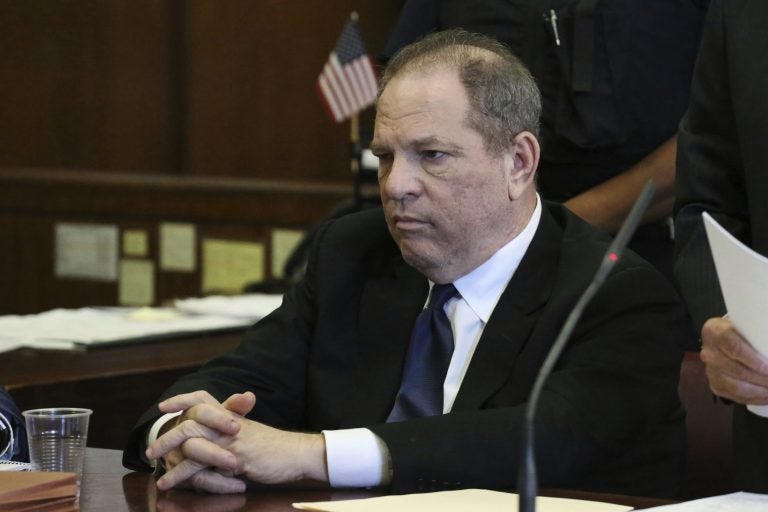 Harvey Weinstein attends his arraignment in court, in New York, Monday, July 9, 2018. Weinstein, who was previously indicted on charges involving two women, was released on bail on Monday while fighting sex crime accusations that now include a third woman. (Jefferson Siegel/The Daily News via AP, Pool)