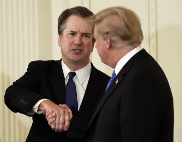 President Donald Trump shakes hands with Judge Brett Kavanaugh his Supreme Court nominee, in the East Room of the White House, Monday, July 9, 2018, in Washington.   (Evan Vucci/AP Photo)