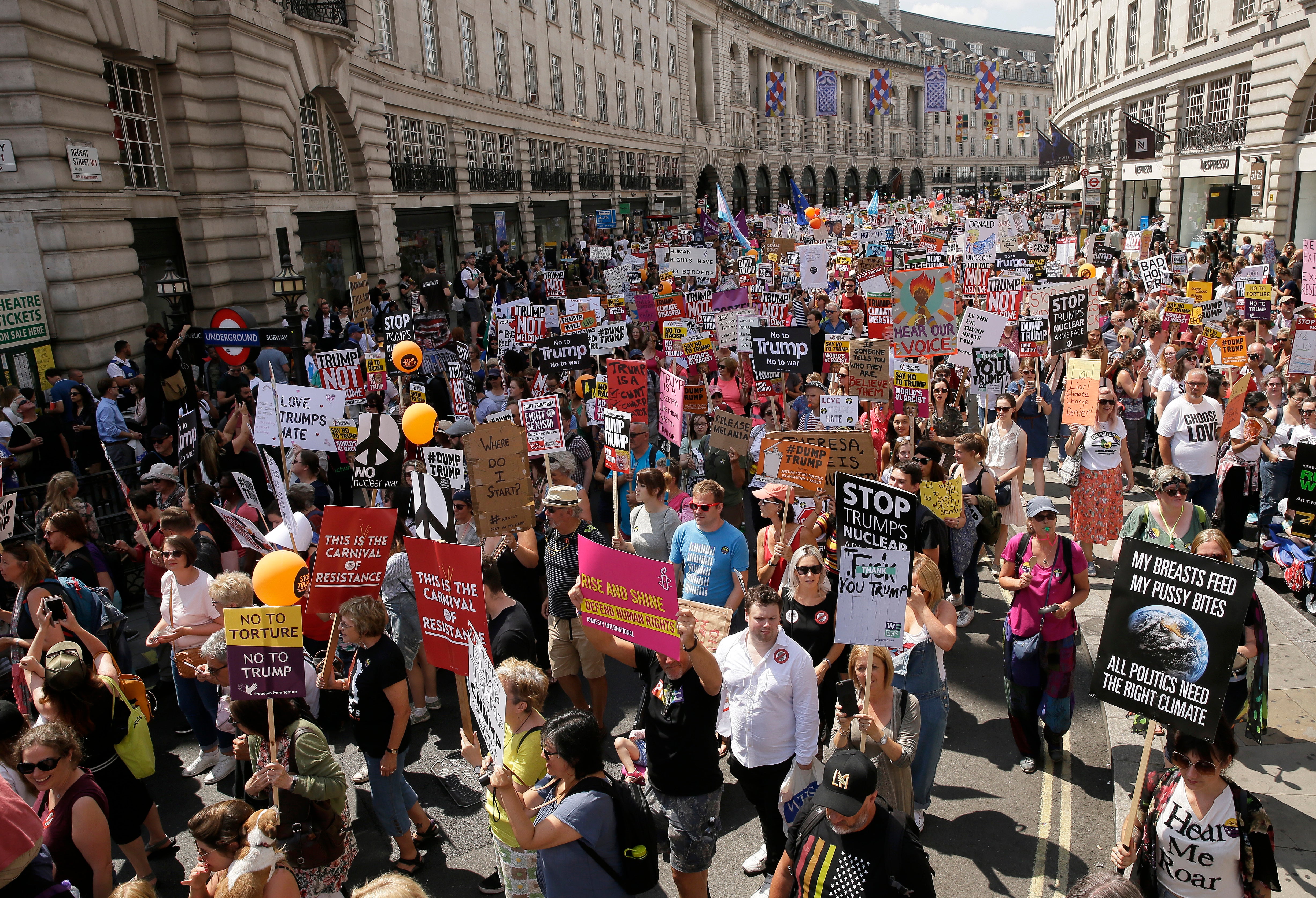 Protests, diplomatic backflips mark Trump's visit to England - WHYY