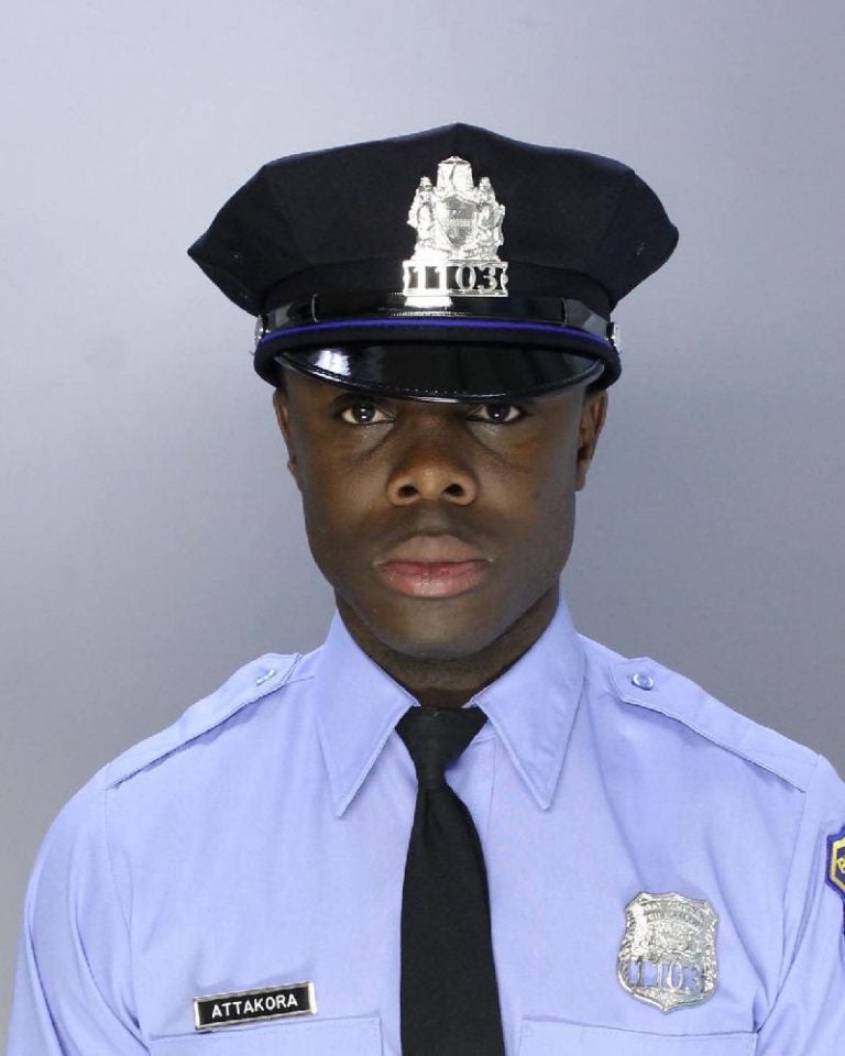 Philadelphia police officer Fred Attakora, 38, was shot by a stray bullet during a July 4 blockpary, authorities say (Provided)