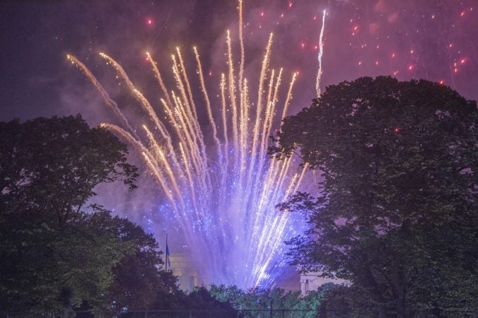The Fourth of July fireworks display brings Welcome America week to a close. (Jonathan Wilson for WHYY)