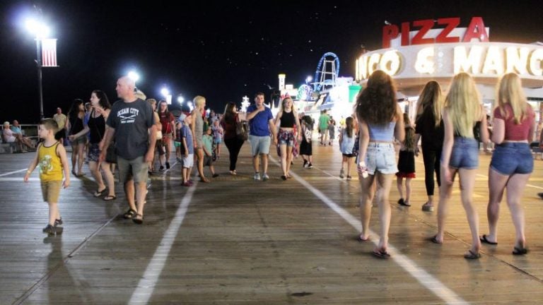 Walking the Ocean City boardwalk. (Bill Barlow for WHYY)