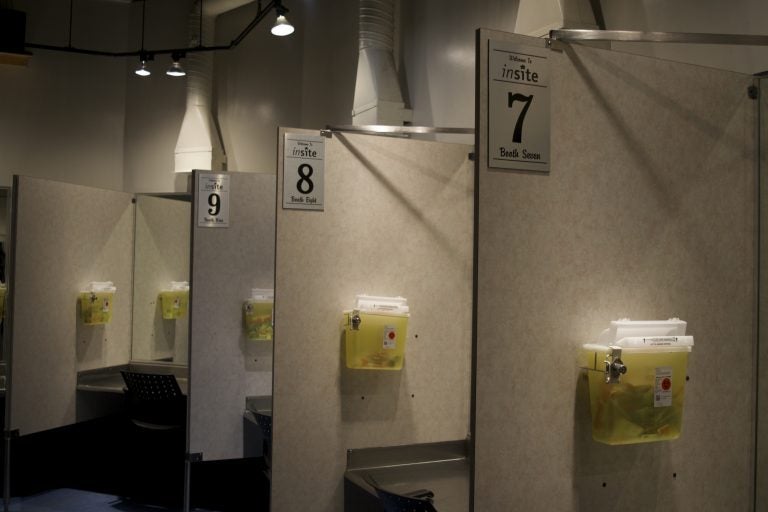 Inside Insite, North America’s first public supervised injection facility, located in Vancouver. (Elana Gordon/WHYY)