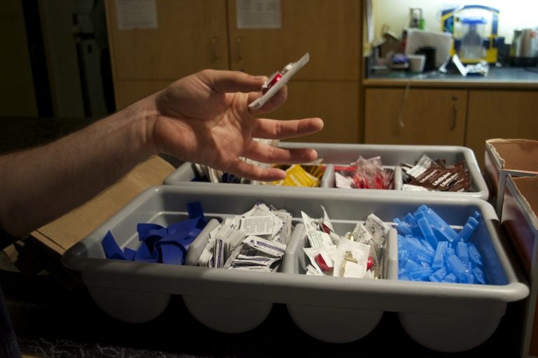 Insite, Vancouver’s supervised injection facilityyt, provides people with clean injection supplies. Photo by Elana Gordon, WHYY