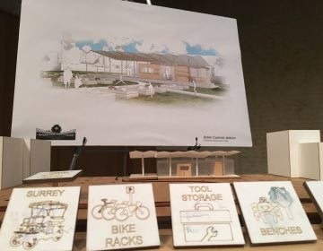 A rendering of the Peace Park Pavilion to be built at North Philly Peace Park in Sharswood (Malcolm Burnley/PlanPhilly)