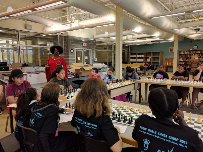 Adia Onyango, a New York-based chess instructor and professional player, visited the 2017 Girls Chess Camp.  (ASAP/After School Activities Partnerships)