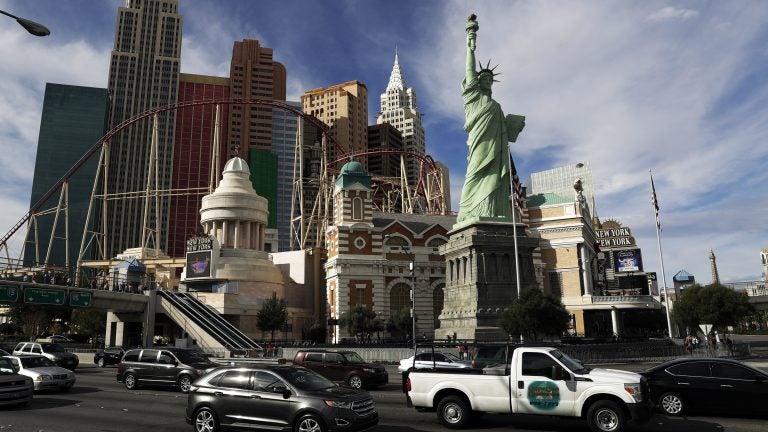 Robert Davidson finished his Las Vegas statue of Lady Liberty in 1996. A federal judge ruled last week that Davidson's replica was different enough from the original Statue of Liberty to hold a copyright. (John Locher/AP)