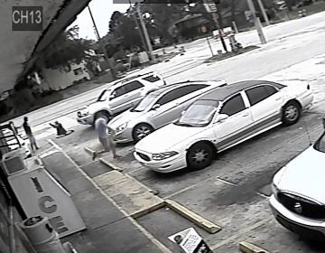 This image taken from surveillance video released by the Pinellas County Sheriff's Office, shows Markeis McGlockton (far left) and Michael Drejka involved in an altercation in a convenience store parking lot in Clearwater, Fla., last week. (AP)