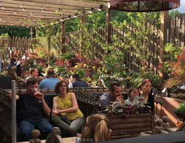 Patrons at the Chestnut Hill Brewing Co., part of the Market at Fareway.