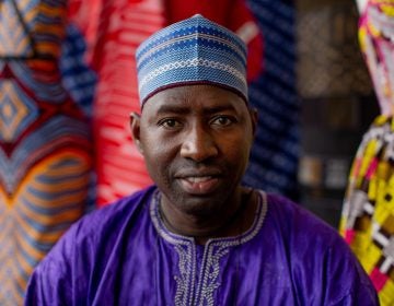 Soumana Saley, a leather craftsman from Niger. (Pearl Mak/NPR)
