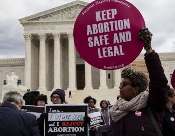 Abortion rights supporters and opponents protest outside the U.S. Supreme Court on January 27, 2017. The issue of abortion will spark millions of dollars in spending on advocacy for and against President Trump's Supreme Court nominee. (Zach Gibson/AFP/Getty Images)