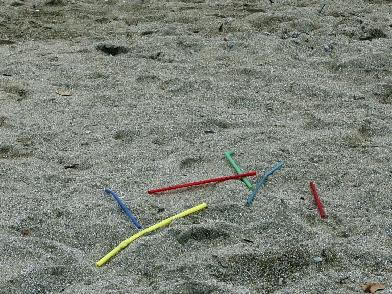 Milo Cress says straws are among the most common disposable plastic items, along with bottle caps, that can be found polluting oceans and beaches. (Milos Bicanski/Getty Images)