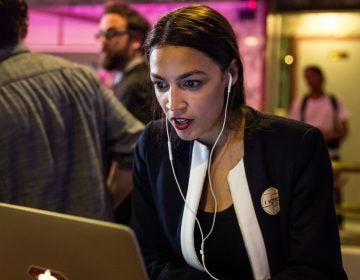 Progressive challenger Alexandria Ocasio-Cortez celebrates at a victory party last week. America's lawmakers skew older, and they skew male — but this year's elections may reverse that trend. (Scott Heins/Getty Images)