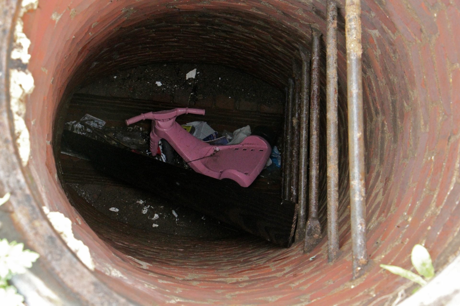 Plastics, large and small, often end up in urban sewer systems like this one in Philadelphia. The smaller pieces can end up polluting rivers, streams and oceans. 