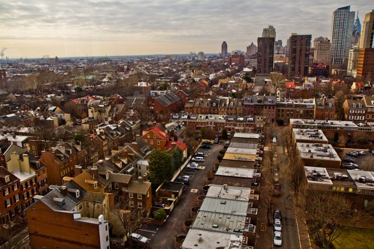 An aerial view of Society Hill.