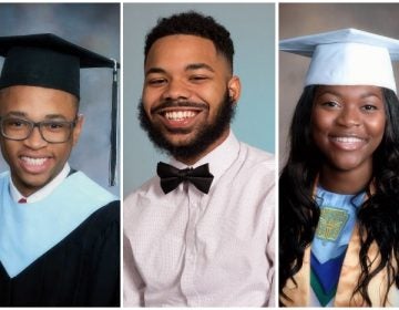 Class of 2018 high school graduates Tamir Harper, Anthony Rivera, and Shania Bennett (left to right). 