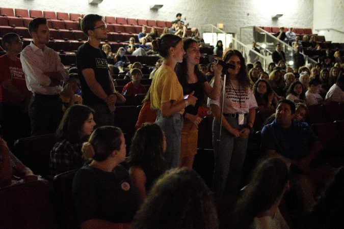 At the end of the evening there was room for questions from the audience.    (Bastiaan Slabbers for WHYY)