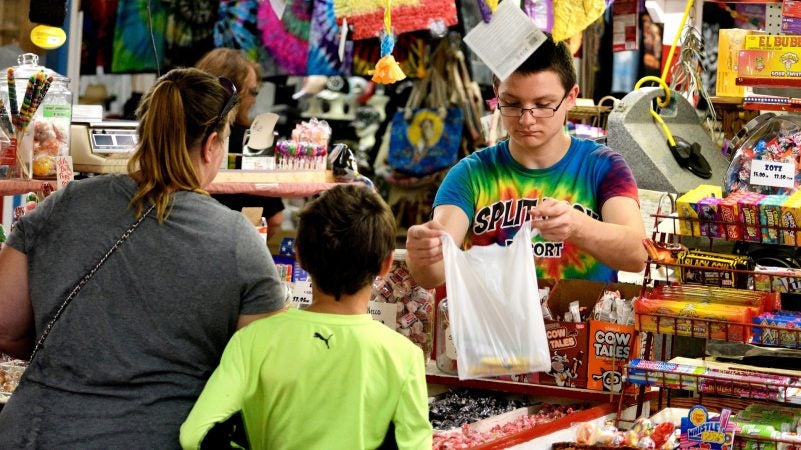 The candy store is a popular stall at Zern's Farmers Market in Gilbertsville, Pa. (Bastiaan Slabbers for WHYY)