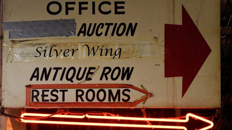 A sign has seen some changes over the years at Zern's Farmers Market in Gilbertsville, Pa. (Bastiaan Slabbers for WHYY)