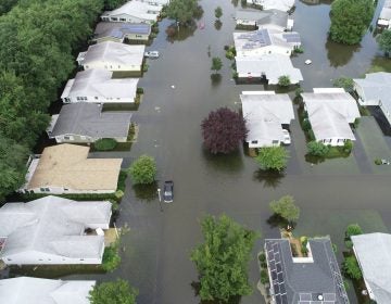 Houses inundated in Brick Township's Greenbriar I senior community. (Brick Township Police Department)