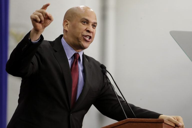 U.S. Sen. Cory Booker speaks during an event, Wednesday, March 28, 2018, in Union City, N.J. (Julio Cortez/AP Photo)