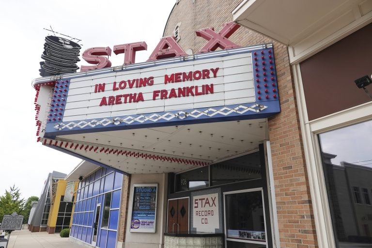 Stax Museum remembers Aretha Franklin. Stax is just a short distance away from the home where Aretha Louise Franklin was born on March 25, 1942 in Memphis, Tenn. Franklin died early Thursday. (AP Photo/Karen Pulfer Focht)