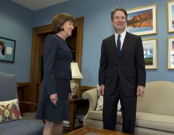 Sen. Susan Collins, R-Maine, meets with Supreme Court nominee Judge Brett Kavanaugh in her office, before a private meeting on Capitol Hill in Washington on Tuesday, Aug. 21, 2018. (Jose Luis Magana/AP Photo)