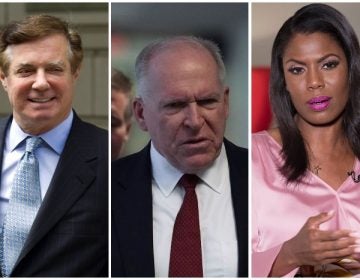 from left to right; Paul Manafort, John Brennan, Omarosa Manigault-Newman