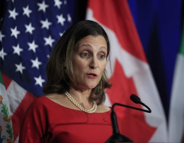 Canadian Minister of Foreign Affairs Chrystia Freeland speaks during negotiations for a new North American Free Trade Agreement in October. 