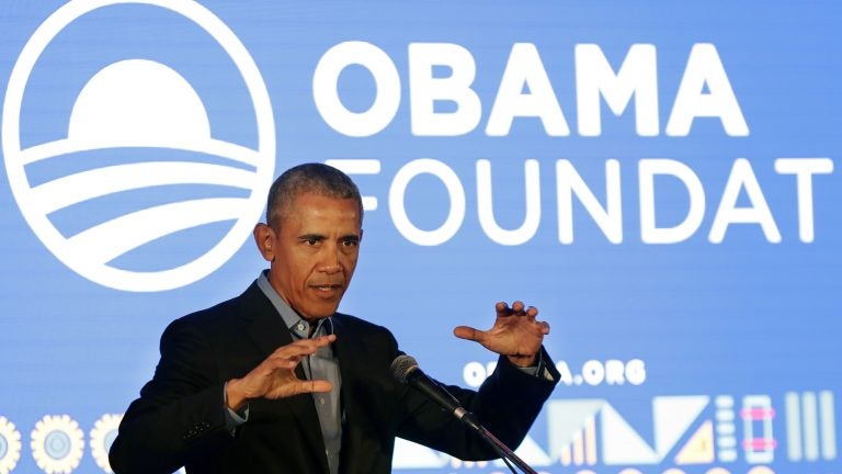 Former President Barack Obama speaks during his town hall for the Obama Foundation at the African Leadership Academy in Johannesburg, South Africa last month. (Themba Hadebe/AP)