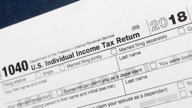 A 1040 U.S. Individual Income Tax Return form for 2018.