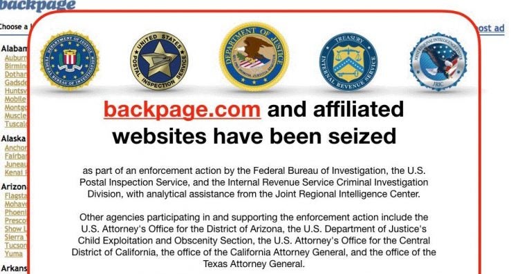 The federal government shut down Backpage.com and indicted seven executives on multiple charges. (screen grab/backpage.com) 