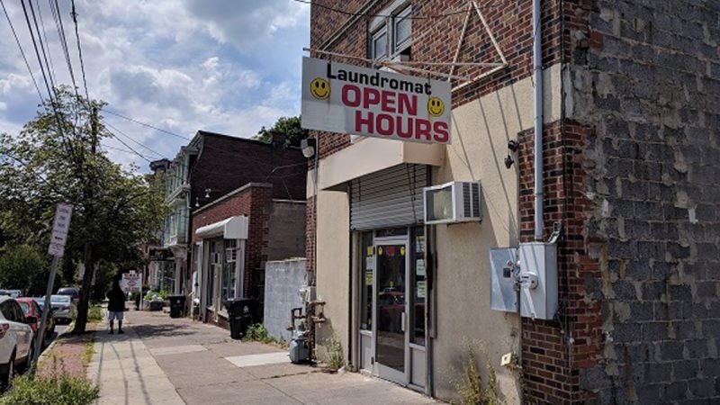 The founders of Harris Family Brewery plan to open their brew pub above this laundromat on 13th and Market streets in Allison Hill. (Rachel McDevitt/WITF)