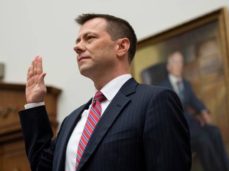 Former Deputy Assistant FBI Director Peter Strzok has been fired after months of criticism by President Trump and Republicans over his anti-Trump text messages.
(Saul Loeb/AFP/Getty Images)