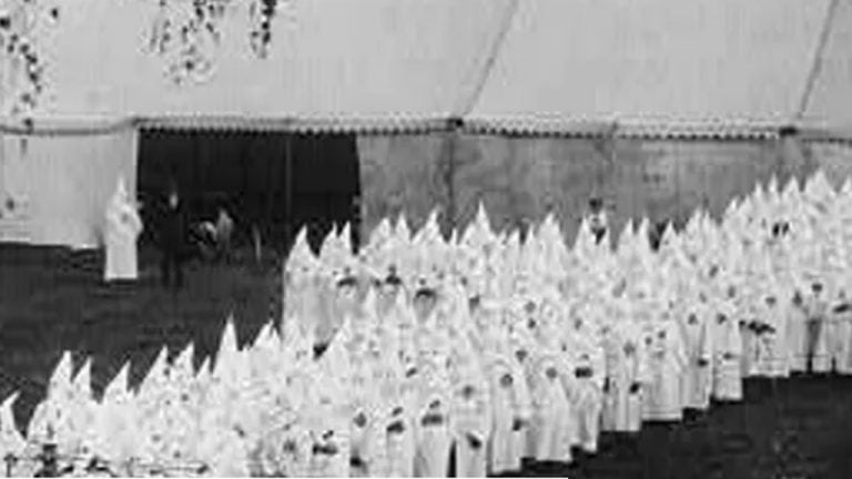 The KKK assembled in Portland, Maine, in 1923. (Library of Congress)