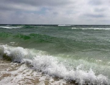 Waves breaking along a Jersey Shore beach. (Image: Justin Auciello/for WHYY)