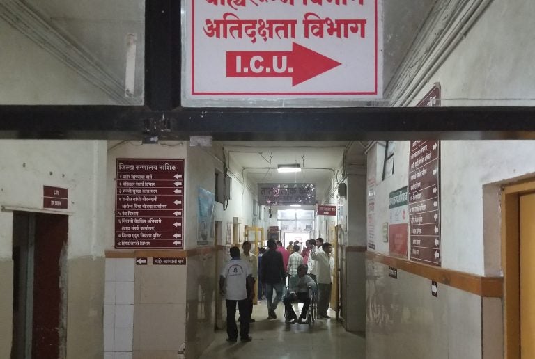 The Nashik Civil District Hospital is a government facility about 100 miles outside Mumbai. The director, Dr. Suresh Jagdale, acknowledges that the mortality rate is higher than that of private hospitals, but he says he's proud to offer free health treatment to India's poor.
(Lauren Frayer/NPR)