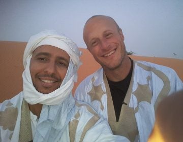 Former Guantanamo guard Steve Wood, right, flew to Mauritania this spring to visit Mohamedou Ould Slahi — the detainee he once spent his days guarding. Slahi was released from Guantanamo in 2016.
(Courtesy of Mohamedou Slahi)