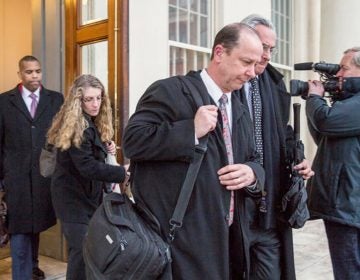 Jim and Evelyn Piazza left the courthouse with their lawyers after hearing closing statements for the second preliminary hearing for the hazing case resulting in the death of their son, Tim Piazza, in March.
(Min Xian/ WPSU)