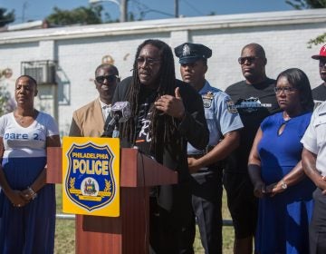 J. Jondhi Harrell is the executive director of The Center for Returning Citizens, which has partnered with the Philadelphia Police Department in an initiative to link employers with potential employees on Southwest Philadelphia street corners. (Emily Cohen for WHYY)