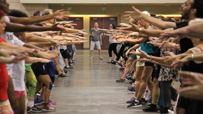 Montreal-based choreographer Sylvain Émard leads a rehearsal of 