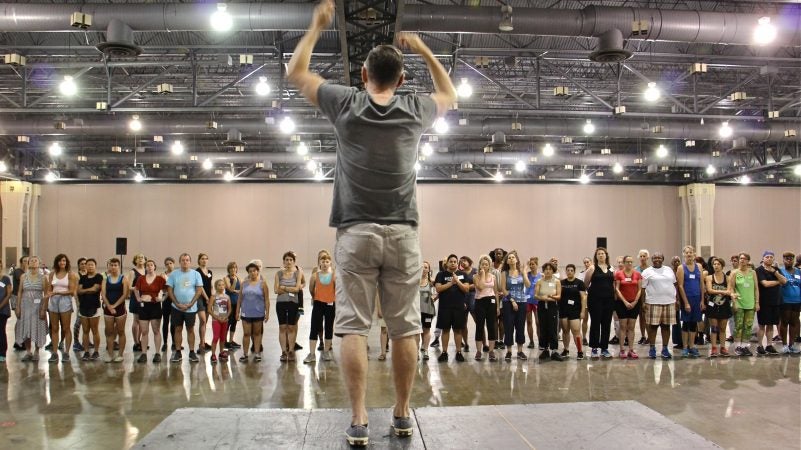 Montreal-based choreographer Sylvain Émard leads a rehearsal of 