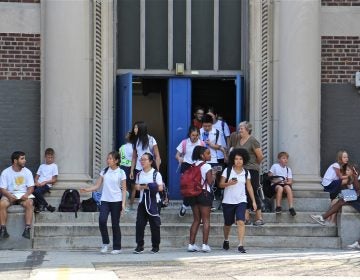 Students are released from George A. McCall School at noon Thursday, Sept. 6, 2018, because of the heat. It was the fifth early dismissal for heat for the Philadelphia School district since the school year began