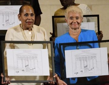 Freedom Fighters, activists, and pioneers are honored for their involvement in the civil rights demonstrations of the 1960s at Girard College, during an event commemorating the 50th anniversary of the desegregation of the once all white, male school. (Bastiaan Slabbers for WHYY)