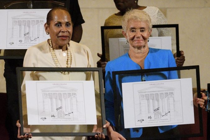 Freedom Fighters, activists, and pioneers are honored for their involvement in the civil rights demonstrations of the 1960s at Girard College, during an event commemorating the 50th anniversary of the desegregation of the once all white, male school. (Bastiaan Slabbers for WHYY)
